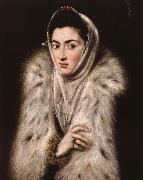 El Greco Lady in a fur wrap oil painting artist